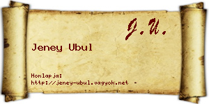 Jeney Ubul névjegykártya
